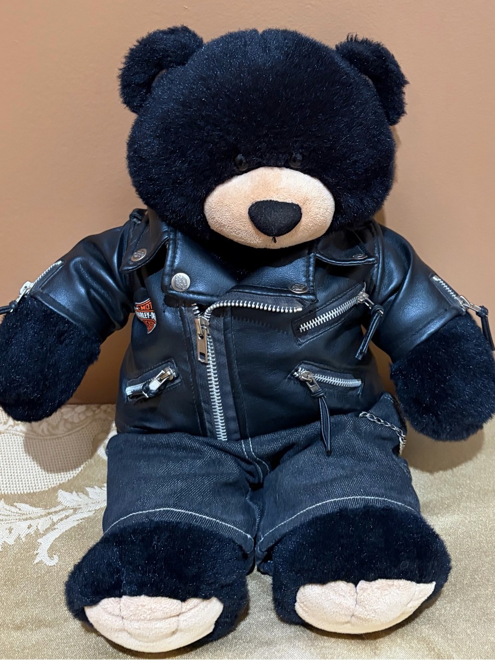 Harley Davidson Teddy Bear in Biker Jacket